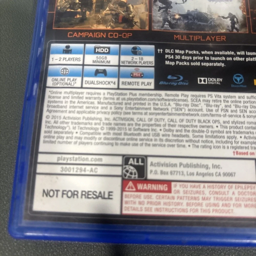 Call of Duty: Black Ops III 3 (Sony PlayStation 4, PS4) Complete in Box CIB